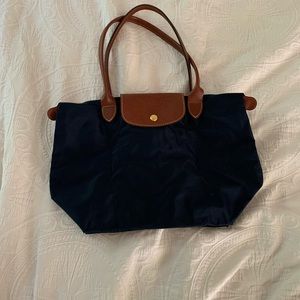 Navy Small Longchamp Tote